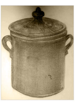 monochrome sketch Pottery Pot